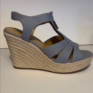 MICHAEL Michael Kors Gray Wedge Sandals with Slingback